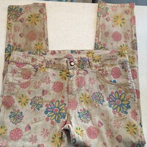 Don the Fuller: Italian Handcrafted Floral Straight Leg Jeans
